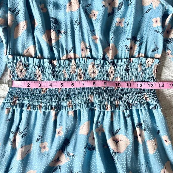 Rebecca Taylor Daniella Blue Floral Silk Dress size 10 - Picture 8 of 15